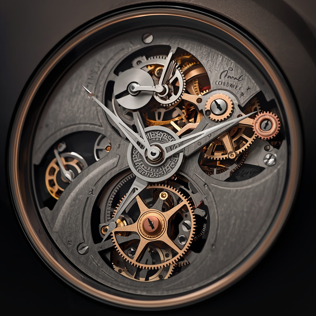 Detailed view of luxury clock mechanism