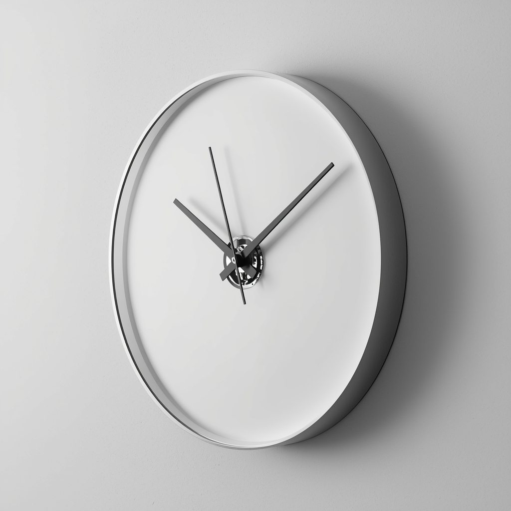 Modern minimalist wall clock design detail
